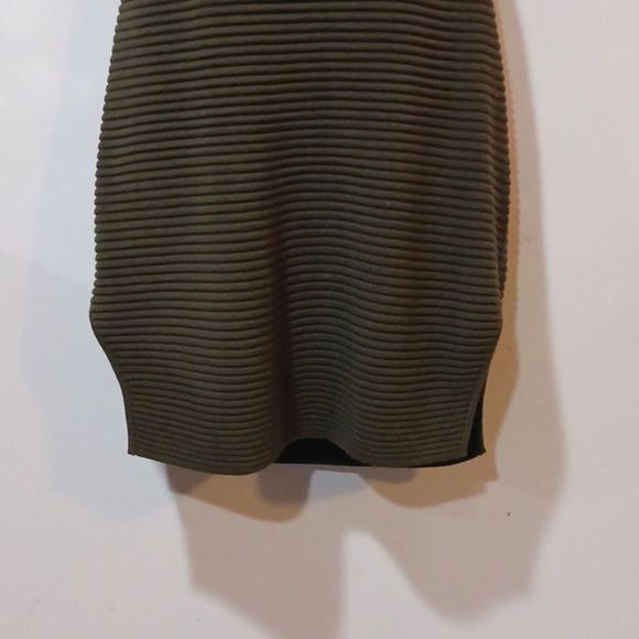 Topshop army green ribbed knit tank top size 10 - Picture 4 of 15